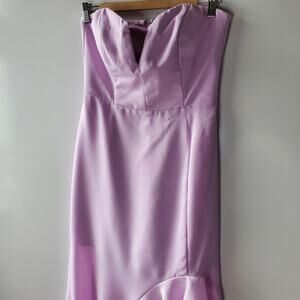 HARLYN Strapless High/low Ruffle Hem Gown In Lilac Excellent condition